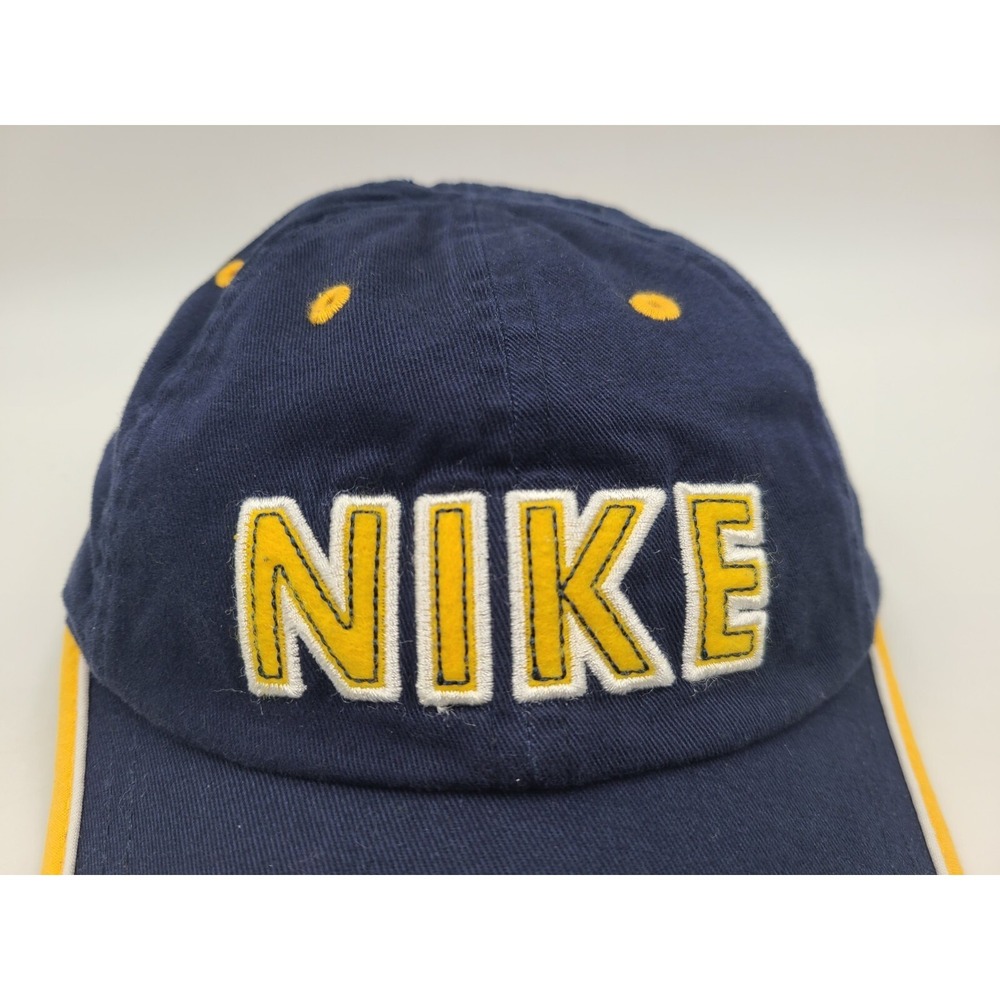 Child Nike Spellout Adjustable Hat Cap Baseball Golf Kid Boy Girl Blue Yellow - Picture 4 of 12